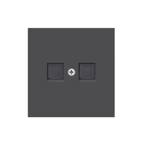 Накладка для розетки RJ45, 2-я, черный, серия R98