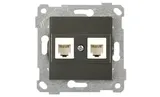 Rita - Розетка 2хRJ-45 кат. 6 UTP, дымчатый