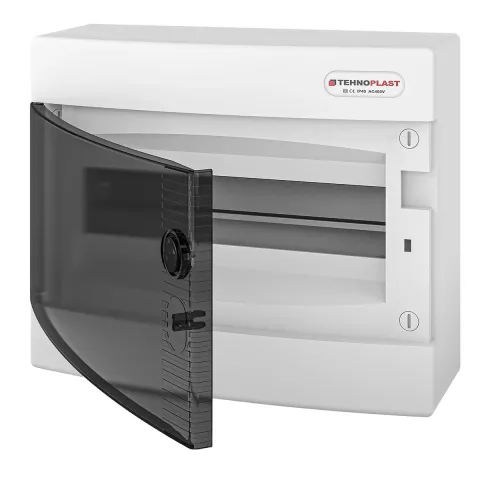 N12C, Щит навесной, 1 ряд, 12 мод., прозрач. дверца, IP40