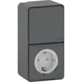 Блок Schneider Electric Mureva, S, розетка + переключатель, открытой установки, антрацит, IP55