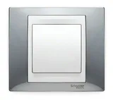 Рамка Schneider Electric Unica, 1 пост сереб бел вставка