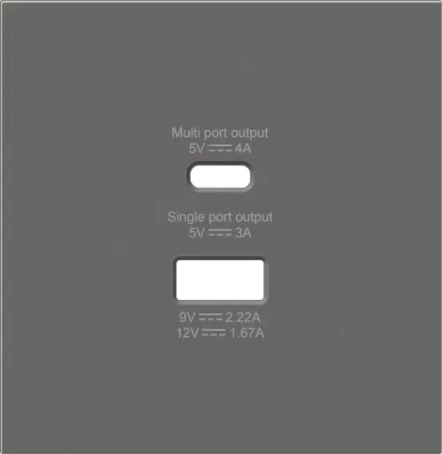 Накладка для розеток USB A+C, матовый шоколад, серия R98