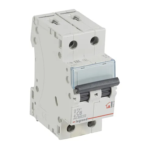 Авт. выключатель TX3, 2P, 6A, хар-ка C, 6kA, 2M