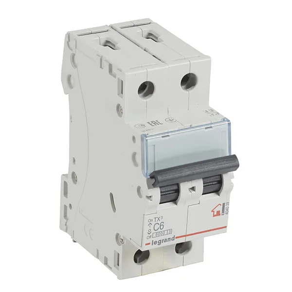 Авт. выключатель TX3, 2P, 6A, хар-ка C, 6kA, 2M