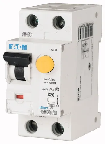 Дифф. авт. выключатель FRBMM-C16/1N/001, 1P+N, 16A, хар-ка C, 10kA, 10mA, тип АC, 2M