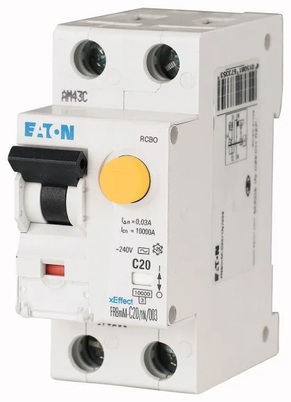 Дифф. авт. выключатель FRBMM-C10/1N/001, 1P+N, 10A, хар-ка C, 10kA, 10mA, тип АC, 2M