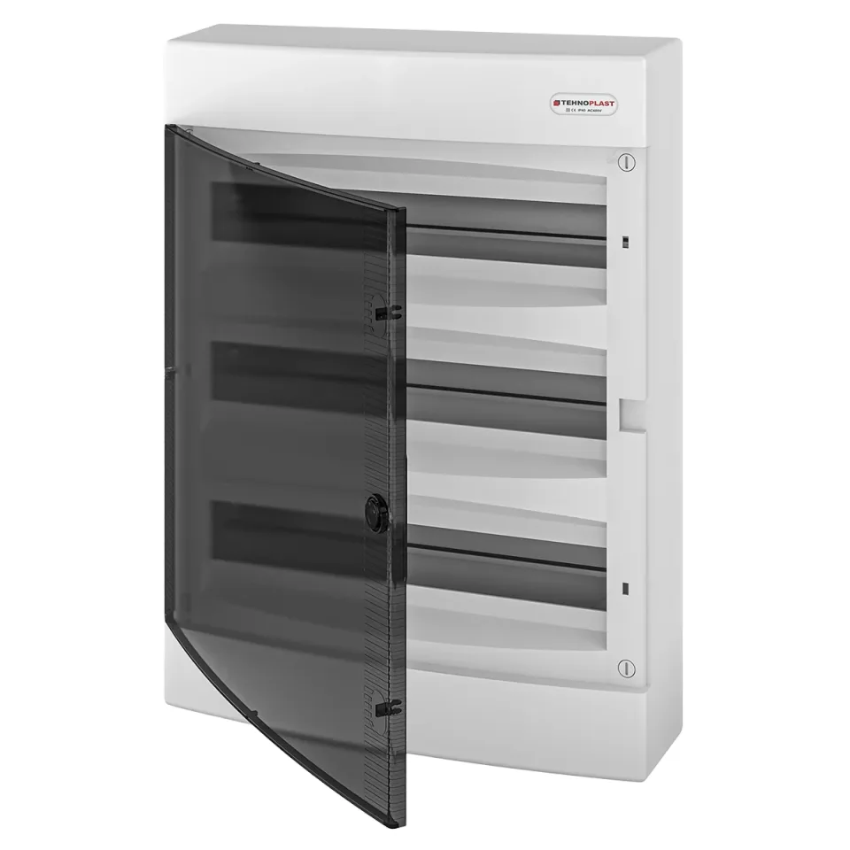 N3x18C, Щит навесной, 3 ряда, 54 мод., прозрач. дверца, IP40