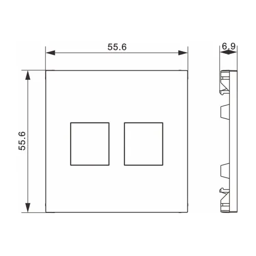 Накладка 2-я для розеток RJ45, TV, SAT, матовый кремовый, серия A07
