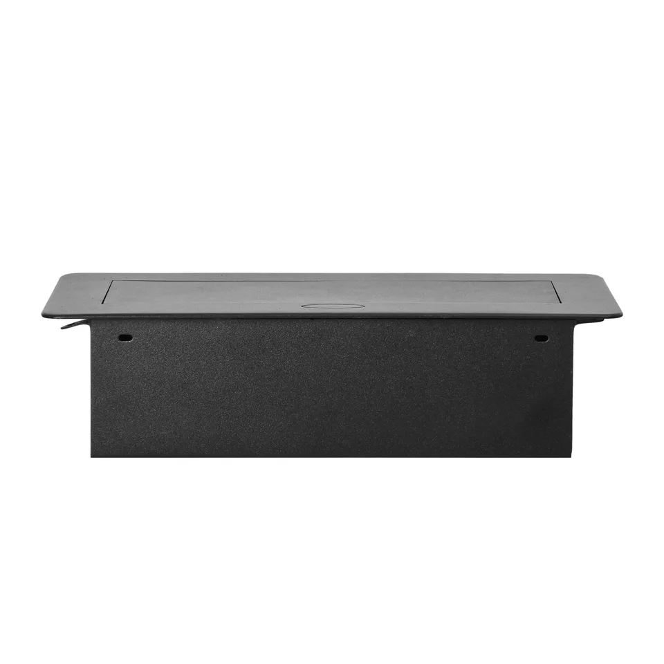 Блок розеточный встраиваемый 2хUSB 5V 2,1A + 2x2P+E со шторками, без кабеля, 3600вт, черный