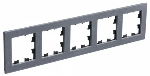 Рамка Systeme Electric AtlasDesign, NATURE 5-постовая, мрамор айс грей