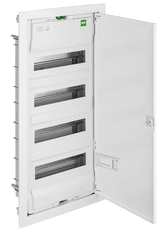 Щит встраив. 4x12M, N/PE 2x 1x25+25x10mm2, мет. дверь, белый RAL9016, 728x358x94mm, IP30