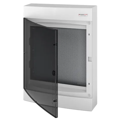 N3x18C IT, Щит навесной мультимедийный, 3 ряда, прозрач. дверца, IP40