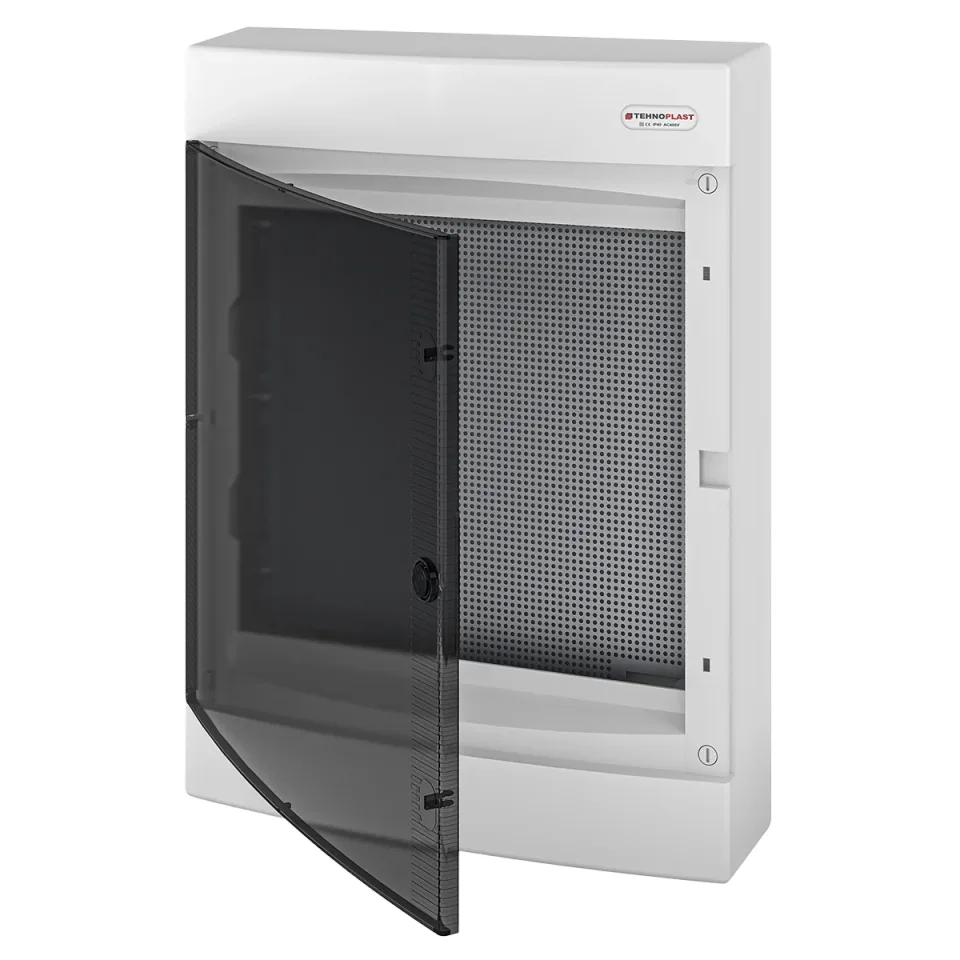 N3x18C IT, Щит навесной мультимедийный, 3 ряда, прозрач. дверца, IP40