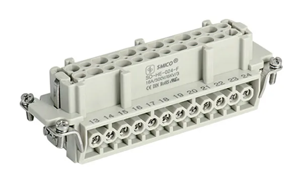 Вставка контактная, размер H24B, тип гнездо, 24P+PE, 16A, 500V, винтовой зажим