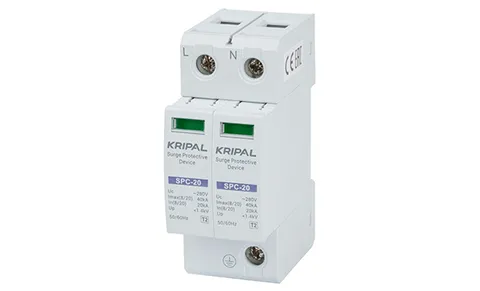 Разрядник SPC-20/280/2P, 2P, 280VAC, In=20kA(8/20µs), класс C, индикация, 2M