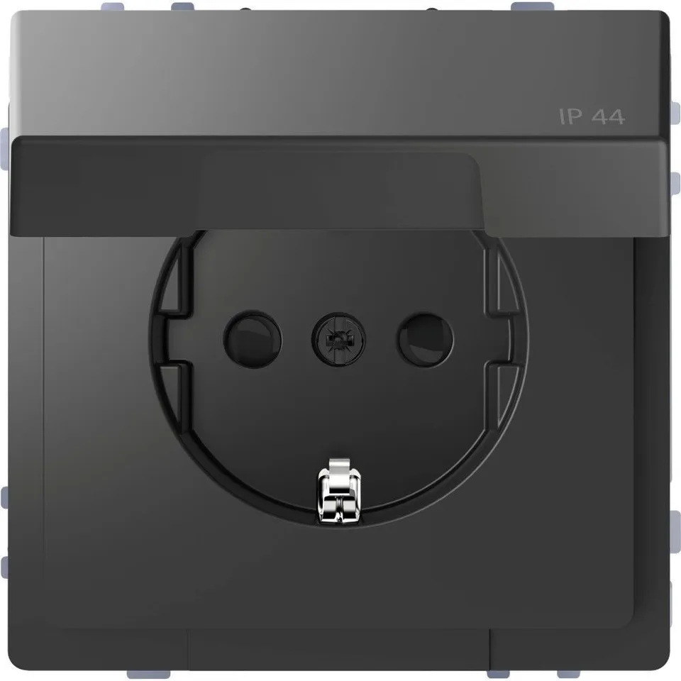 Розетка Schneider Electric D-Life, 16А с з/к и крышкой IP44, антрацит, SD