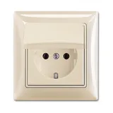 Basic 55 - Розетка 2P+E нем. стд. с крышкой и рамкой, IP 44 (шале-белый)