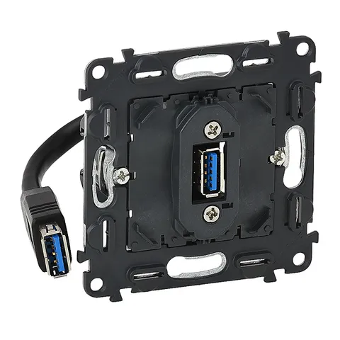Valena In'Matic - Розетка USB 3.0 с подключенным кабелем 15см и разъемом
