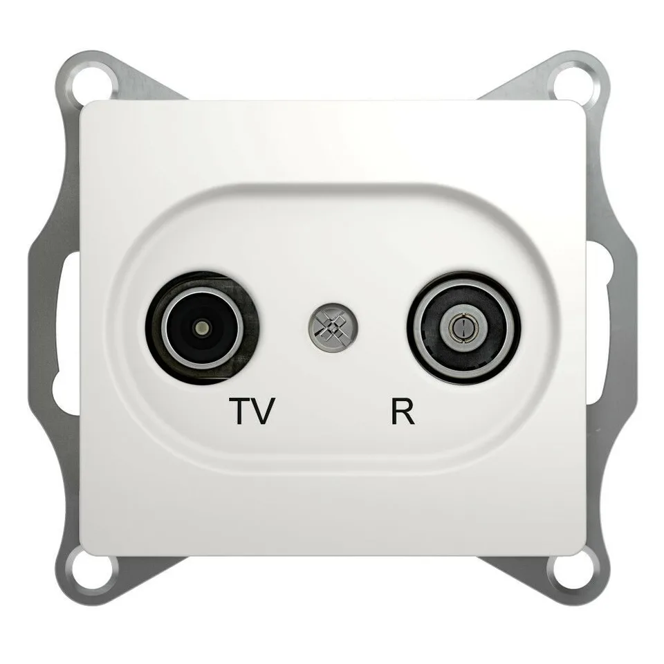 ТВ розетка Systeme Electric Glossa, TV-R оконечная 1DB, механизм, белый