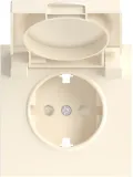 Накладка для розетки Schuko с заземлением, с крышкой, 16A 250 В~, глянцевый кремовый, серия S08