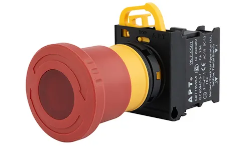 Кнопка аварийной остановки PB3E 40mm, разблок. поворотом, 1NC, 6A 230VAC/24VDC, с подсветкой без LED, 22mm, IP65