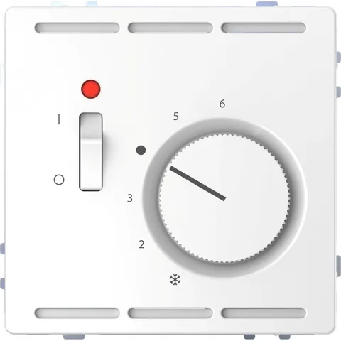 Термостат Schneider Electric D-Life, терморегулятор с центр. пл. с выкл.230В, бел. лотос, SD