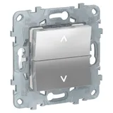 Выключатель для жалюзи Schneider Electric Unica, NEW 2-клавишный, без фиксации, 2 х схема 4, алюминий