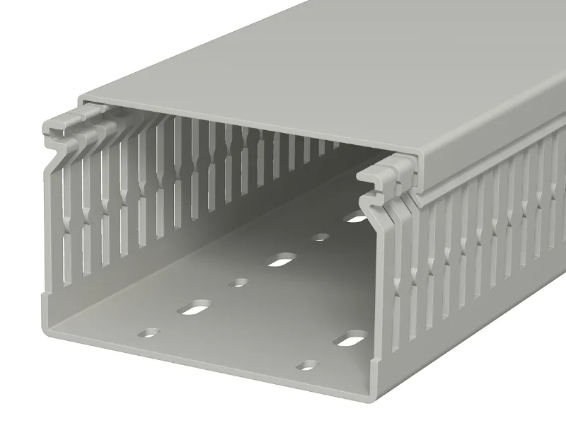 Перфокороб LK4 N 60100, органайзер для шкафов, 60 x 100 мм (глубина х ширина крышки), L=2000мм, RAL 7030 серый