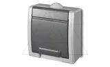 AQUANT - Розетка 2P+E, 16A/250V, с крышкой, ABS ,UV, IP55, корпус RAL7035/крышка RAL7043