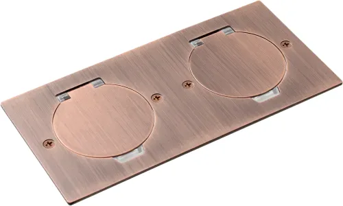Лючок Surface 4 мод. (2 мод. 45х45 мм.), круглая крышка, красная медь, IP44