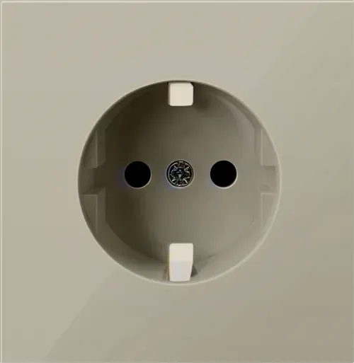 Накладка плоская для розетки Schuko с заземлением, со шторками 16A 250 В~, матовый кашемир, серия R98