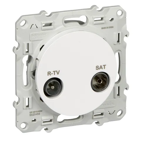 Розетка телевизионная оконечная Schneider Electric Odace R-TV/SAT S52R455, белый