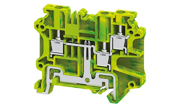 Клемма защитного проводника CYG4/3 /6x58,8mm, винтовая, 3 присоед., 4(max 6)mm2, желто-зеленая