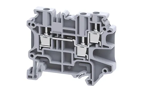 Клемма проходная CY4/3 /6x58,8mm, винтовая, 3 присоед., 4(max 6)mm2, 32A, 500V, серая