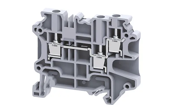 Клемма проходная CY4/3 /6x58,8mm, винтовая, 3 присоед., 4(max 6)mm2, 32A, 500V, серая