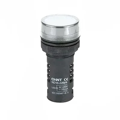 Индикатор ND16-22D/4C белый, встр. конденсатор, IP65 АС380В (R)