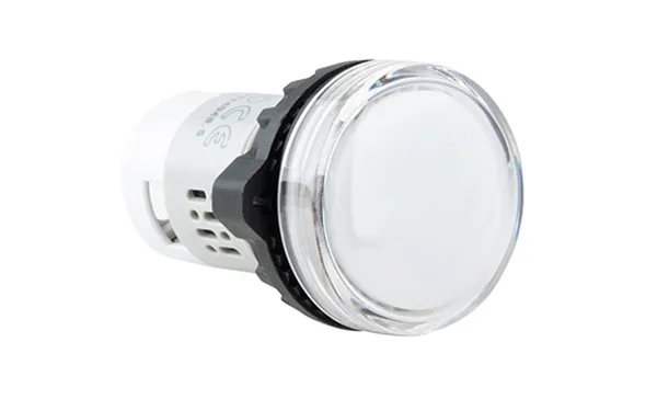 Индикатор светодиодный моноблочный AD116-22DS/A01, белый, LED 24VAC/DC, фильтр 6V, IP65, 22mm