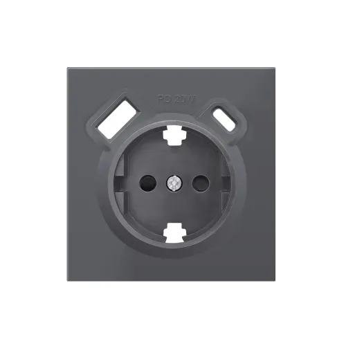 Накладка для розетки Schuko с зарядным устройством USB A+C, с защитными шторками, черный, серия R98