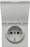 Накладка для розетки Schuko с крышкой, 16A 250 В~, матовый серый, серия R98