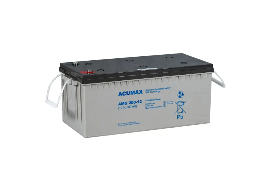 Батарея аккумуляторная Acumax AMG200-12, 12V/200Ah, 224x522x240 HxLxW, 63kg, 10-12лет
