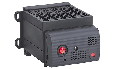 Нагреватель PPH 800W полупроводниковый в пластик. корпусе с вентилятором, выкл. и термостатом, 230VAC, винт. клемма, на дин-рейку/панель