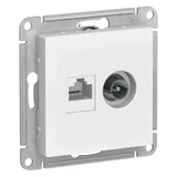 Компьютерная розетка Systeme Electric AtlasDesign, двойная ТВ + RJ45, кат. 5Е, белый