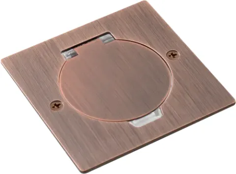 Лючок Surface 2 мод. (1 мод. 45х45 мм.), круглая крышка, красная медь, IP44