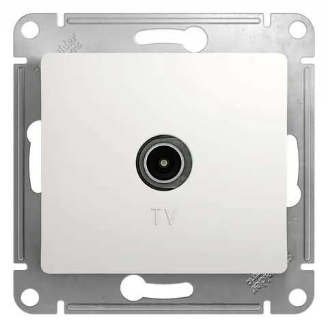 ТВ розетка Systeme Electric Glossa, TV антенна коннектор, механизм, белый