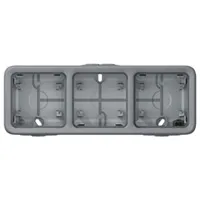 PLEXO - Коробка для наклад. монтажа 3 поста, горизонтальная, IP55, серый