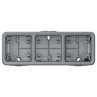 PLEXO - Коробка для наклад. монтажа 3 поста, горизонтальная, IP55, серый