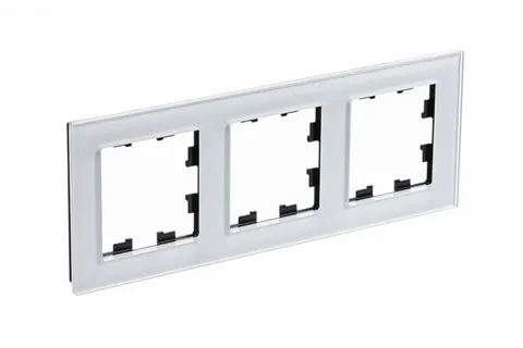 Рамка Systeme Electric AtlasDesign, 3-постовая, стекло белый