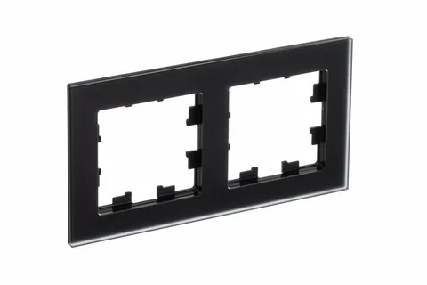 Рамка Systeme Electric AtlasDesign, 2-постовая, матовое стекло черный