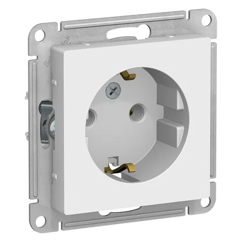 Розетка Systeme Electric AtlasDesign, с заземлением, 16А, механизм, белый