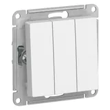 Выключатель Systeme Electric AtlasDesign, 3-клавишный, схема 1+1+1, 10АХ, механизм, белый